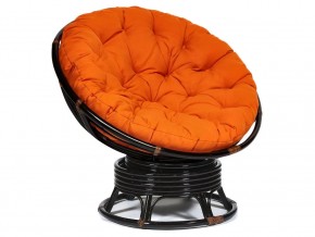 Кресло-качалка Papasan w 23/01 B с подушкой Antique brown, ткань Оранжевый в Муравленко - muravlenko.magazin-mebel74.ru | фото