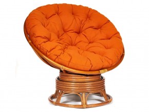 Кресло-качалка Papasan w 23/01 B с подушкой Cognac, ткань Оранжевый в Муравленко - muravlenko.magazin-mebel74.ru | фото