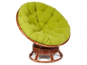 Кресло-качалка Papasan w 23/01 B с подушкой Pecan, флок Олива в Муравленко - muravlenko.magazin-mebel74.ru | фото