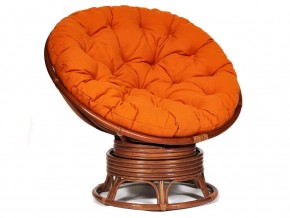 Кресло-качалка Papasan w 23/01 B с подушкой Pecan, ткань Оранжевый в Муравленко - muravlenko.magazin-mebel74.ru | фото