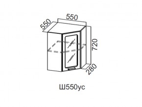 Ш550ус/720 Шкаф навесной 550/720 (угловой со стеклом) в Муравленко - muravlenko.magazin-mebel74.ru | фото