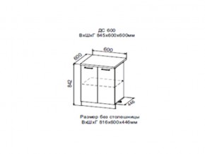 Шкаф нижний ДС600 с полкой (2 дв) в Муравленко - muravlenko.magazin-mebel74.ru | фото