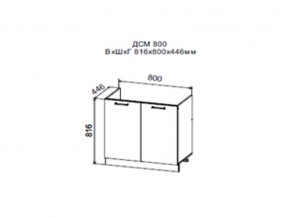 Шкаф нижний ДСМ800 под мойку в Муравленко - muravlenko.magazin-mebel74.ru | фото